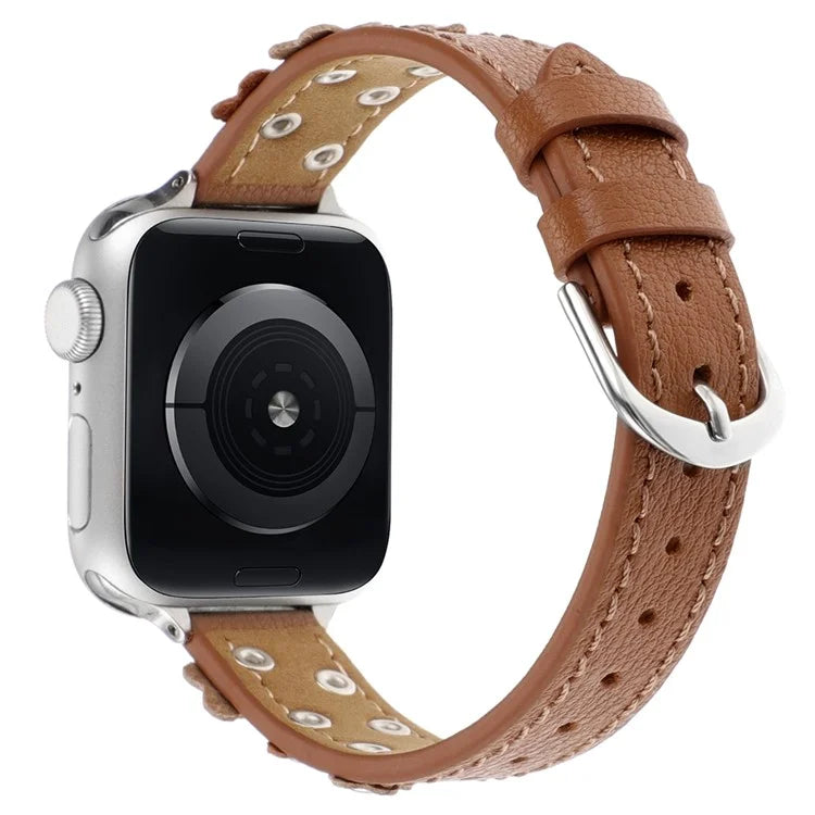 KALEBOL For Apple Watch Series 10 42mm / 9 8 7 41mm / SE (2023) SE (2022) SE 6 5 4 40mm / 3 2 1 38mm Genuine Cow Leather Watch Strap