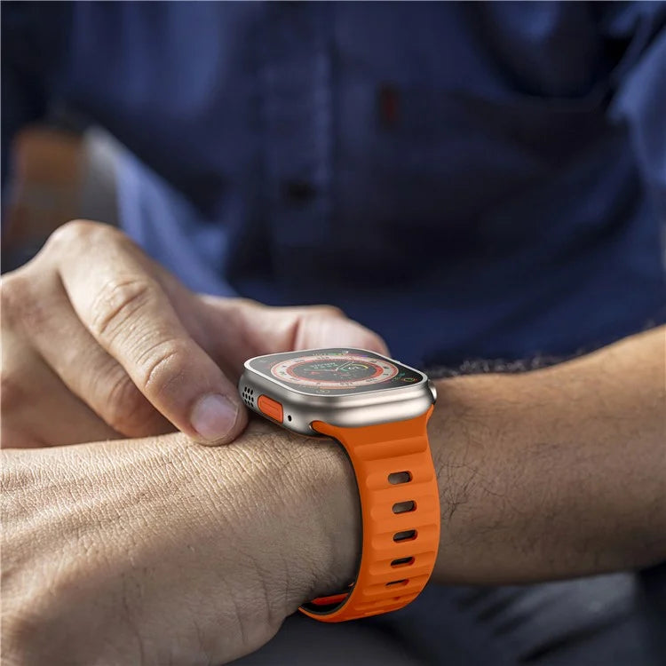 KALEBOL For Apple Watch 10 46mm / Ultra 2 / Ultra 49mm / 9 8 7 45mm / SE (2023) SE (2022) SE 6 5 4 44mm / 3 2 1 42mm Silicone Watch Strap