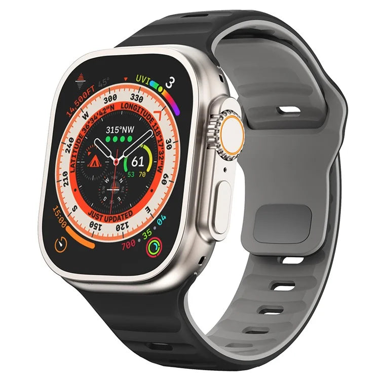 KALEBOL For Apple Watch 10 46mm / Ultra 2 / Ultra 49mm / 9 8 7 45mm / SE (2023) SE (2022) SE 6 5 4 44mm / 3 2 1 42mm Silicone Watch Strap