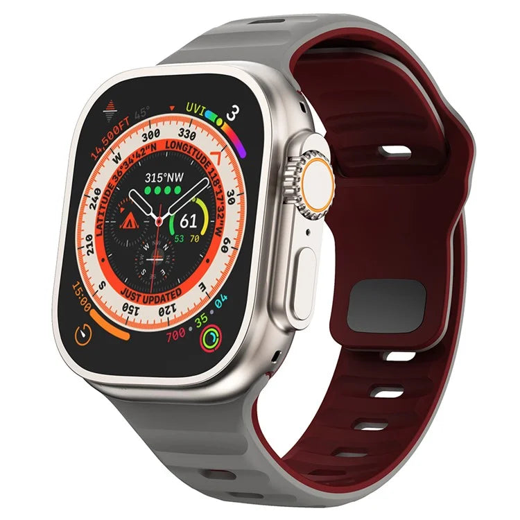 KALEBOL For Apple Watch 10 46mm / Ultra 2 / Ultra 49mm / 9 8 7 45mm / SE (2023) SE (2022) SE 6 5 4 44mm / 3 2 1 42mm Silicone Watch Strap
