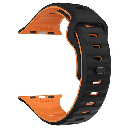 KALEBOL For Apple Watch Series 10 42mm / 9 8 7 41mm / SE (2023) SE (2022) SE 6 5 4 40mm / 3 2 1 38mm Silicone Watch Band Dual Color
