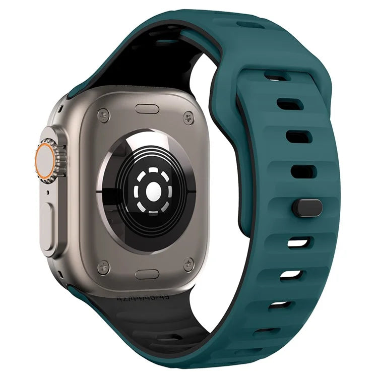 KALEBOL For Apple Watch Series 10 42mm / 9 8 7 41mm / SE (2023) SE (2022) SE 6 5 4 40mm / 3 2 1 38mm Silicone Watch Band Dual Color