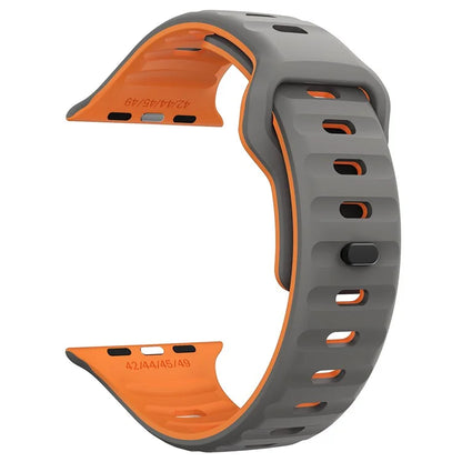 KALEBOL For Apple Watch Series 10 42mm / 9 8 7 41mm / SE (2023) SE (2022) SE 6 5 4 40mm / 3 2 1 38mm Silicone Watch Band Dual Color