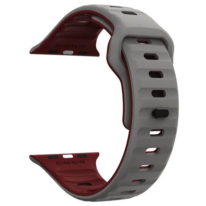 KALEBOL For Apple Watch Series 10 42mm / 9 8 7 41mm / SE (2023) SE (2022) SE 6 5 4 40mm / 3 2 1 38mm Silicone Watch Band Dual Color