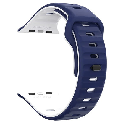 KALEBOL For Apple Watch Series 10 42mm / 9 8 7 41mm / SE (2023) SE (2022) SE 6 5 4 40mm / 3 2 1 38mm Silicone Watch Band Dual Color