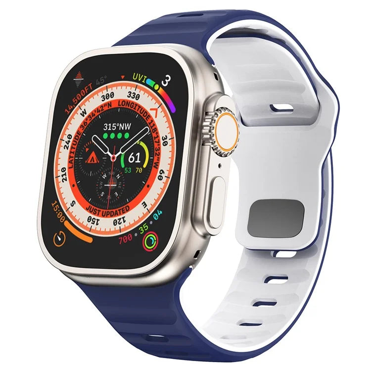 KALEBOL For Apple Watch Series 10 42mm / 9 8 7 41mm / SE (2023) SE (2022) SE 6 5 4 40mm / 3 2 1 38mm Silicone Watch Band Dual Color