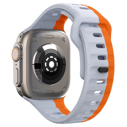 KALEBOL For Apple Watch Series 10 42mm / 9 8 7 41mm / SE (2023) SE (2022) SE 6 5 4 40mm / 3 2 1 38mm Silicone Watch Band Dual Color