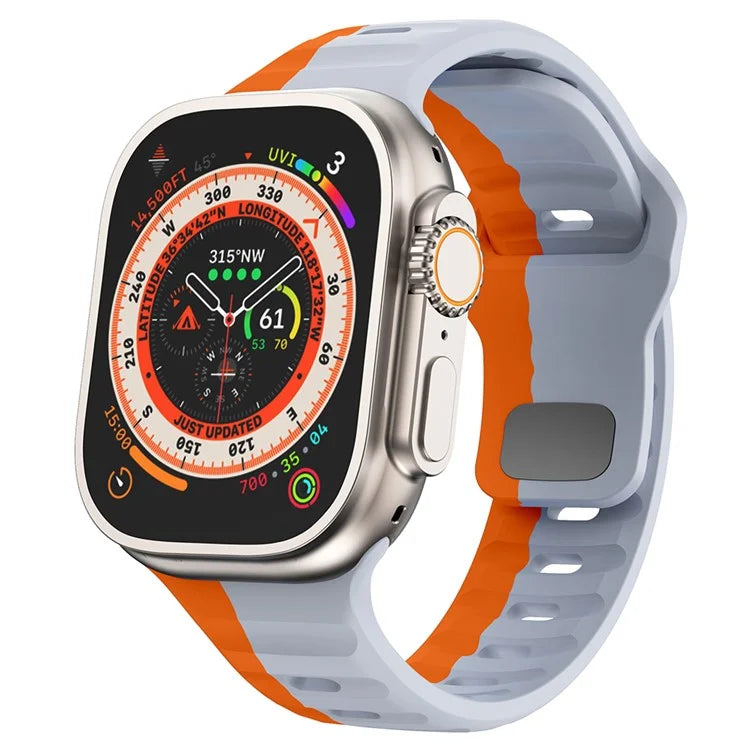 KALEBOL For Apple Watch Series 10 42mm / 9 8 7 41mm / SE (2023) SE (2022) SE 6 5 4 40mm / 3 2 1 38mm Silicone Watch Band Dual Color