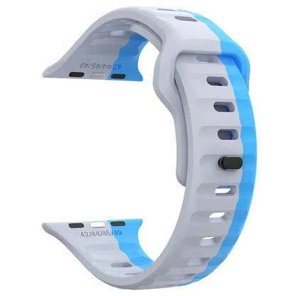 KALEBOL For Apple Watch Series 10 42mm / 9 8 7 41mm / SE (2023) SE (2022) SE 6 5 4 40mm / 3 2 1 38mm Silicone Watch Band Dual Color