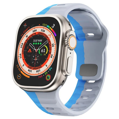 KALEBOL For Apple Watch Series 10 42mm / 9 8 7 41mm / SE (2023) SE (2022) SE 6 5 4 40mm / 3 2 1 38mm Silicone Watch Band Dual Color