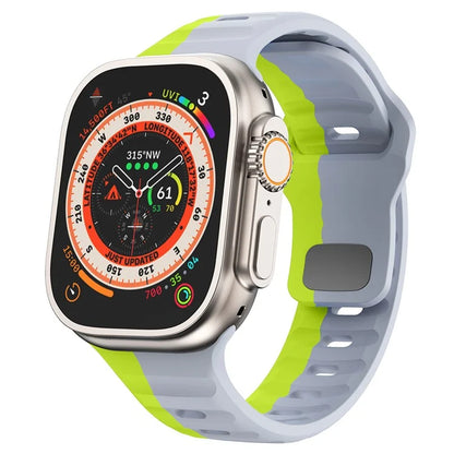 KALEBOL For Apple Watch Series 10 42mm / 9 8 7 41mm / SE (2023) SE (2022) SE 6 5 4 40mm / 3 2 1 38mm Silicone Watch Band Dual Color