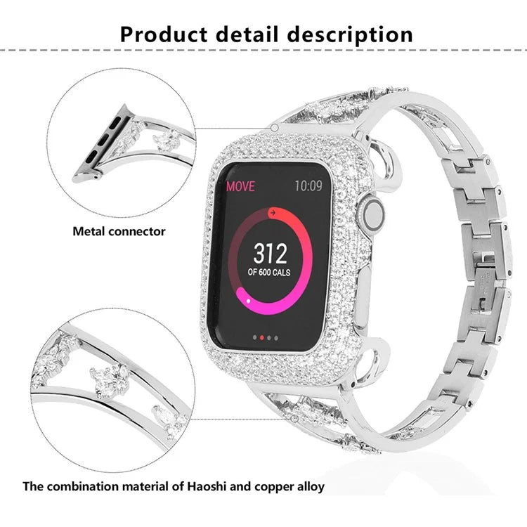 KALEBOL For Apple Watch Series 10 42mm / 9 8 7 41mm / SE (2023) SE (2022) SE 6 5 4 40mm / 3 2 1 38mm Metal Watch Strap
