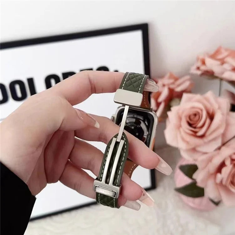 KALEBOL For Apple Watch 10 46mm / Ultra 2 / Ultra 49mm / 9 8 7 45mm / SE (2023) SE (2022) SE 6 5 4 44mm / 3 2 1 42mm Genuine Leather Watch Band