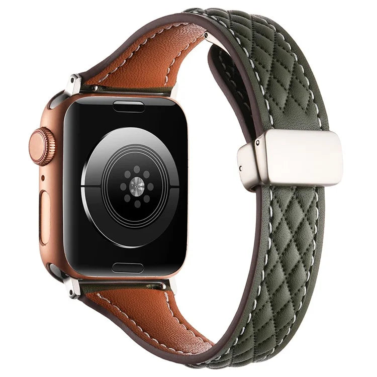 KALEBOL For Apple Watch Series 10 42mm / 9 8 7 41mm / SE (2023) SE (2022) SE 6 5 4 40mm / 3 2 1 38mm Genuine Leather Watch Strap