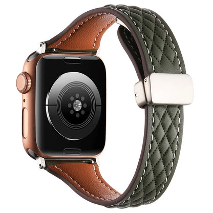 KALEBOL For Apple Watch Series 10 42mm / 9 8 7 41mm / SE (2023) SE (2022) SE 6 5 4 40mm / 3 2 1 38mm Genuine Leather Watch Strap