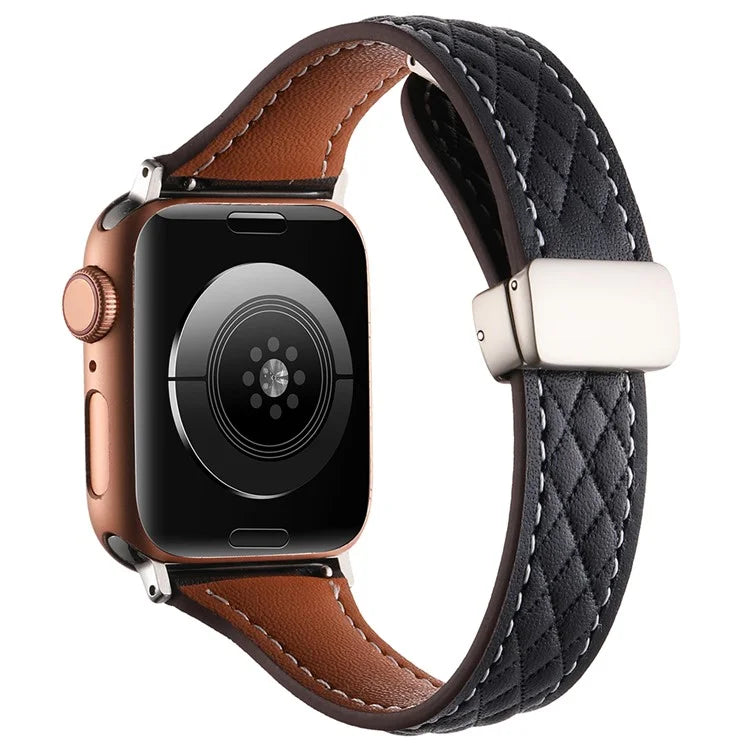 KALEBOL For Apple Watch Series 10 42mm / 9 8 7 41mm / SE (2023) SE (2022) SE 6 5 4 40mm / 3 2 1 38mm Genuine Leather Watch Strap