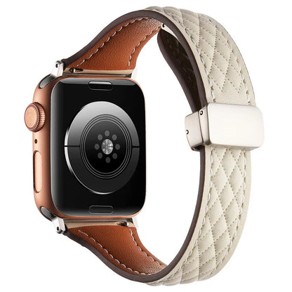 KALEBOL For Apple Watch Series 10 42mm / 9 8 7 41mm / SE (2023) SE (2022) SE 6 5 4 40mm / 3 2 1 38mm Genuine Leather Watch Strap