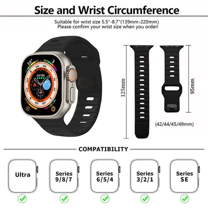 KALEBOL For Apple Watch 10 46mm / Ultra 2 / Ultra 49mm / 9 8 7 45mm / SE (2023) SE (2022) SE 6 5 4 44mm / 3 2 1 42mm Silicone Watch Band