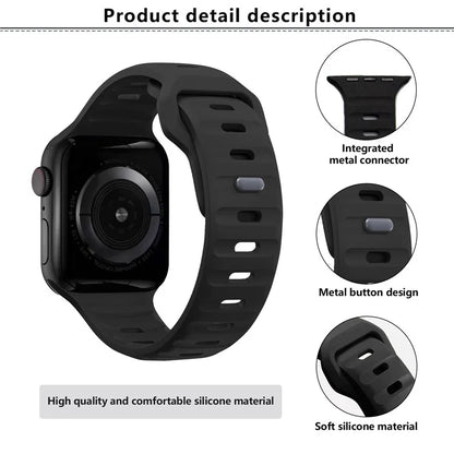 KALEBOL For Apple Watch Series 10 42mm / 9 8 7 41mm / SE (2023) SE (2022) SE 6 5 4 40mm / 3 2 1 38mm Watch Band Sports Silicone Strap
