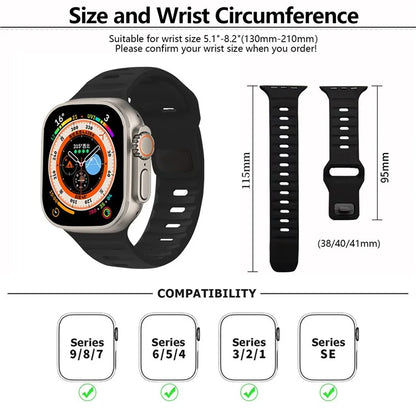 KALEBOL For Apple Watch Series 10 42mm / 9 8 7 41mm / SE (2023) SE (2022) SE 6 5 4 40mm / 3 2 1 38mm Watch Band Sports Silicone Strap