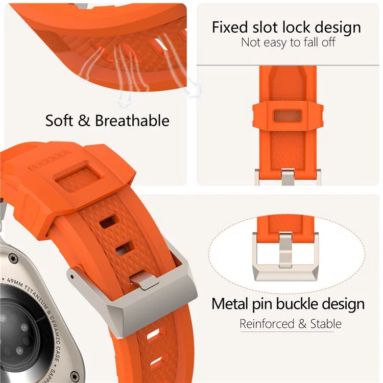 KALEBOL For Apple Watch 10 46mm / Ultra 2 / Ultra 49mm / 9 8 7 45mm / SE (2023) SE (2022) SE 6 5 4 44mm / 3 2 1 42mm TPU Watch Band