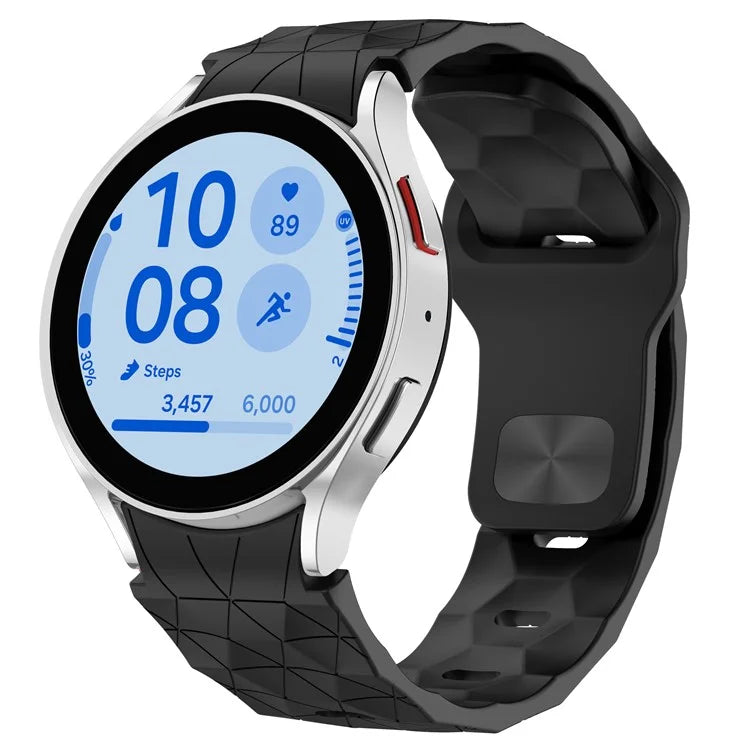 For Samsung Galaxy Watch FE 40mm / Watch6 / Watch6 Classic / Watch 5 / Watch 5 Pro Silicone Watch Band Football Pattern