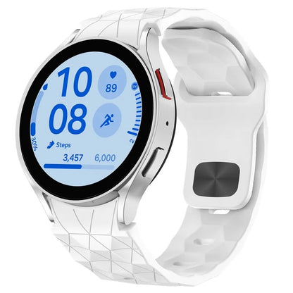 For Samsung Galaxy Watch FE 40mm / Watch6 / Watch6 Classic / Watch 5 / Watch 5 Pro Silicone Watch Band Football Pattern