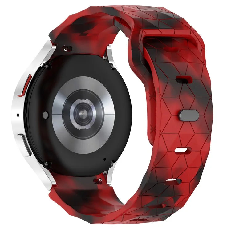 For Samsung Galaxy Watch FE 40mm / Watch6 / Watch6 Classic / Watch 5 / Watch 5 Pro Silicone Watch Band Football Pattern