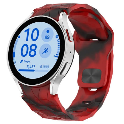 For Samsung Galaxy Watch FE 40mm / Watch6 / Watch6 Classic / Watch 5 / Watch 5 Pro Silicone Watch Band Football Pattern