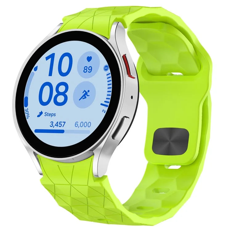 For Samsung Galaxy Watch FE 40mm / Watch6 / Watch6 Classic / Watch 5 / Watch 5 Pro Silicone Watch Band Football Pattern