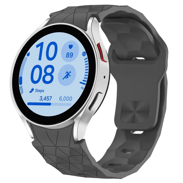 For Samsung Galaxy Watch FE 40mm / Watch6 / Watch6 Classic / Watch 5 / Watch 5 Pro Silicone Watch Band Football Pattern