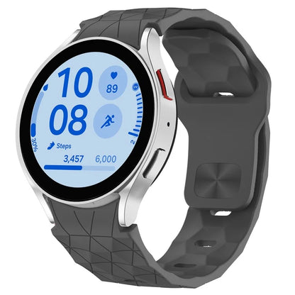 For Samsung Galaxy Watch FE 40mm / Watch6 / Watch6 Classic / Watch 5 / Watch 5 Pro Silicone Watch Band Football Pattern