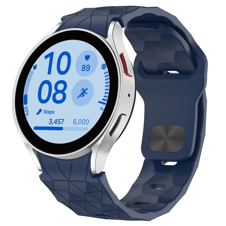 For Samsung Galaxy Watch FE 40mm / Watch6 / Watch6 Classic / Watch 5 / Watch 5 Pro Silicone Watch Band Football Pattern
