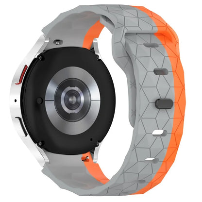 For Samsung Galaxy Watch FE 40mm / Watch6 / Watch6 Classic / Watch 5 / Watch 5 Pro Silicone Watch Band Football Pattern