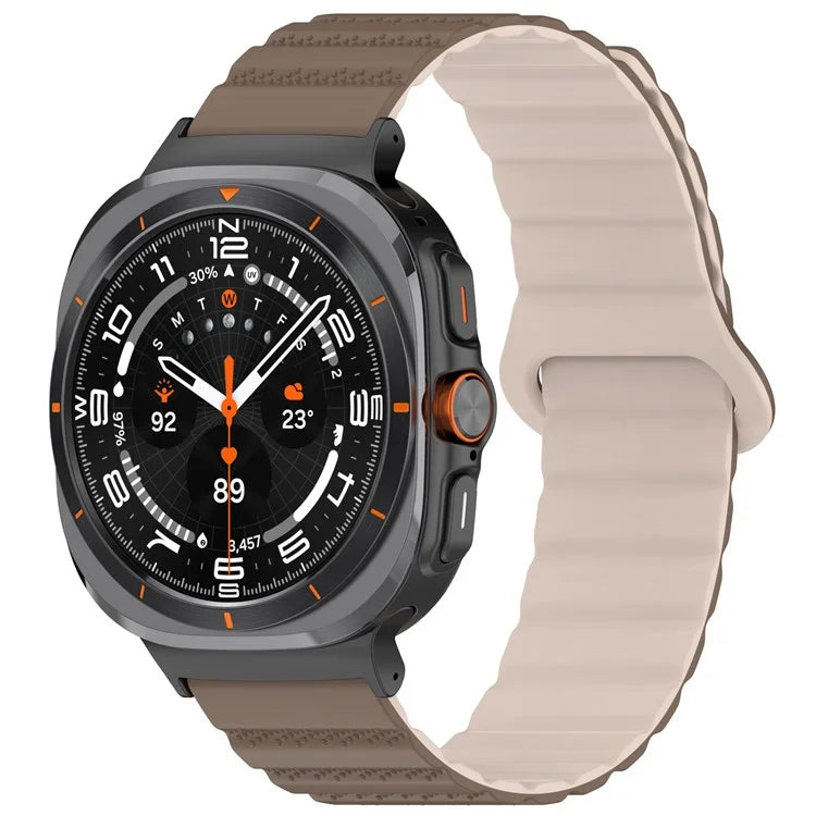 For Samsung Galaxy Watch Ultra 47mm Magnetic Silicone Watch Band Replacement Strap