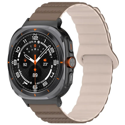 For Samsung Galaxy Watch Ultra 47mm Magnetic Silicone Watch Band Replacement Strap