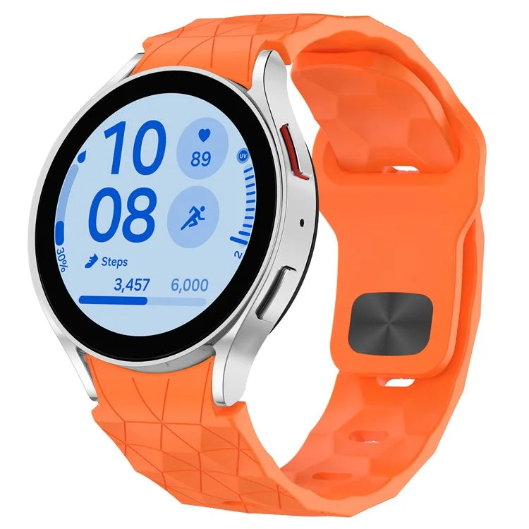 For Samsung Galaxy Watch FE / 7 / 6 / 5 / 4 Watch Band Football Pattern Replacement Silicone Strap