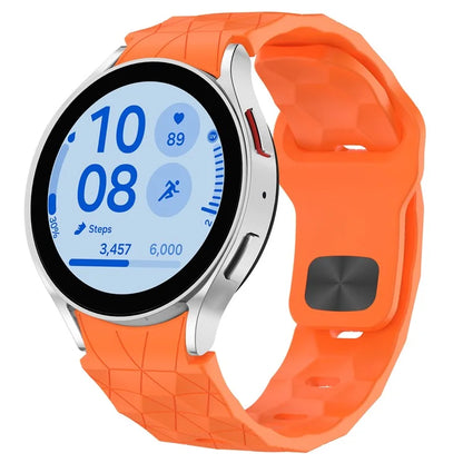 For Samsung Galaxy Watch FE / 7 / 6 / 5 / 4 Watch Band Football Pattern Replacement Silicone Strap