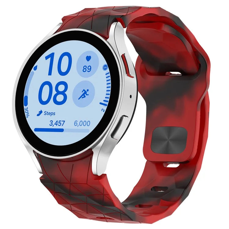 For Samsung Galaxy Watch FE / 7 / 6 / 5 / 4 Watch Band Football Pattern Replacement Silicone Strap