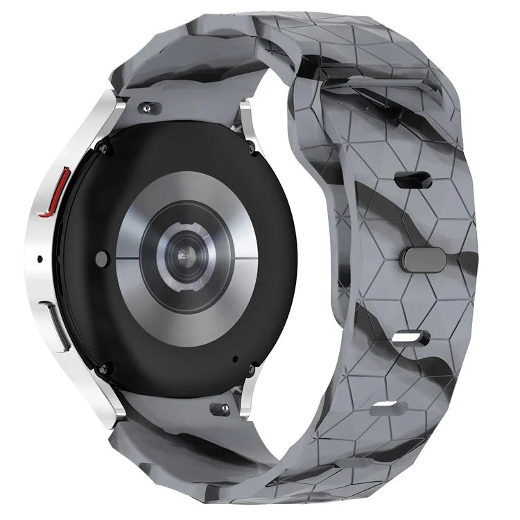 For Samsung Galaxy Watch FE / 7 / 6 / 5 / 4 Watch Band Football Pattern Replacement Silicone Strap