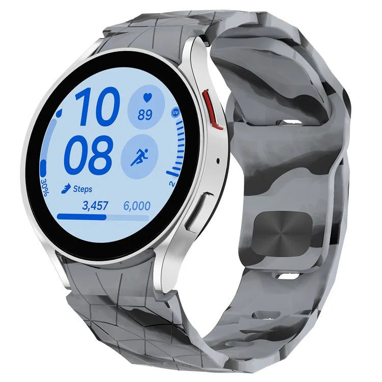 For Samsung Galaxy Watch FE / 7 / 6 / 5 / 4 Watch Band Football Pattern Replacement Silicone Strap