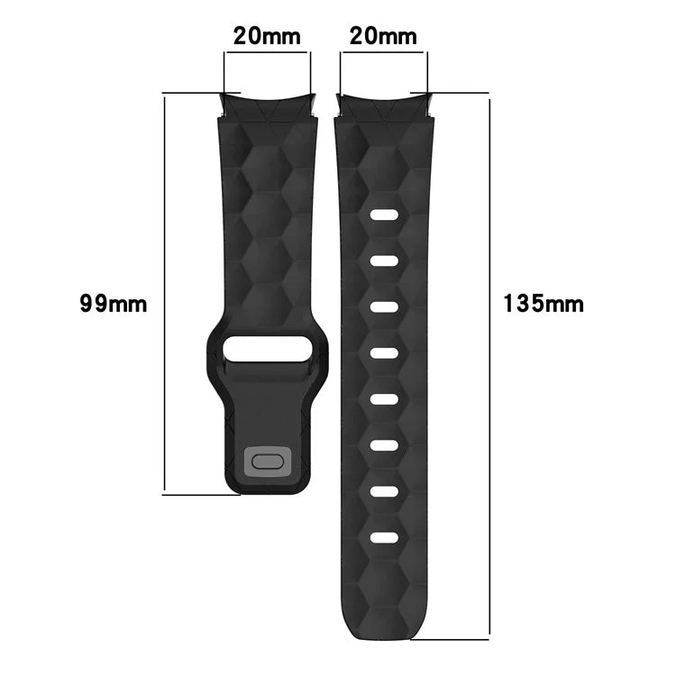 For Samsung Galaxy Watch FE / 7 / 6 / 5 / 4 Watch Band Football Pattern Replacement Silicone Strap