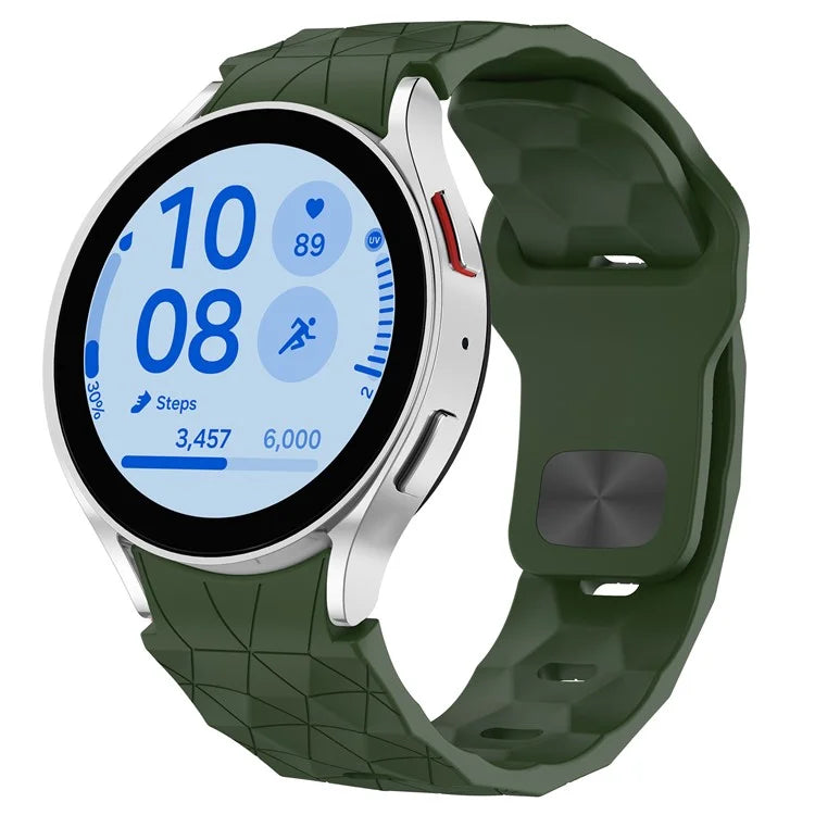 For Samsung Galaxy Watch FE / 7 / 6 / 5 / 4 Watch Band Football Pattern Replacement Silicone Strap