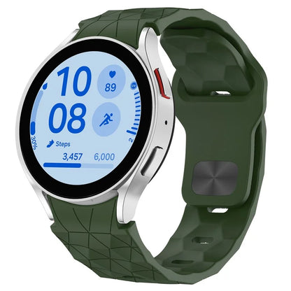 For Samsung Galaxy Watch FE / 7 / 6 / 5 / 4 Watch Band Football Pattern Replacement Silicone Strap