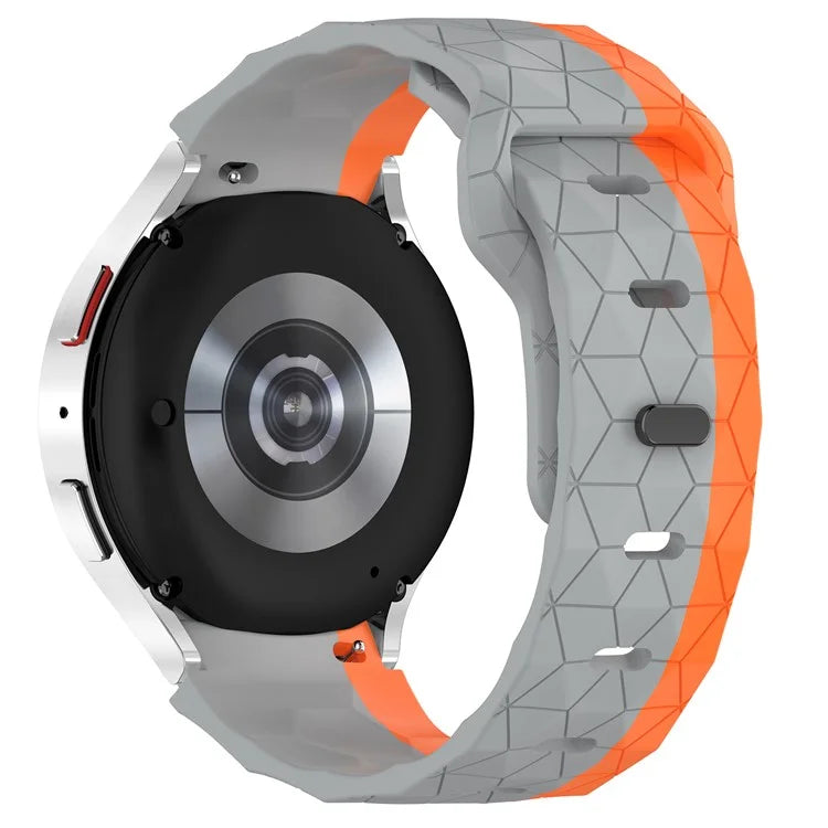 For Samsung Galaxy Watch FE / 7 / 6 / 5 / 4 Watch Band Football Pattern Replacement Silicone Strap
