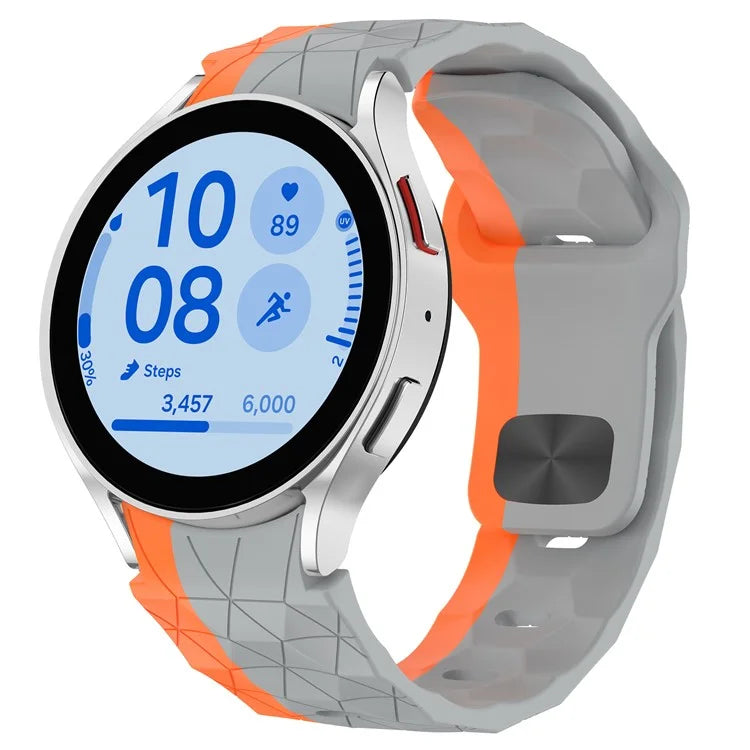 For Samsung Galaxy Watch FE / 7 / 6 / 5 / 4 Watch Band Football Pattern Replacement Silicone Strap