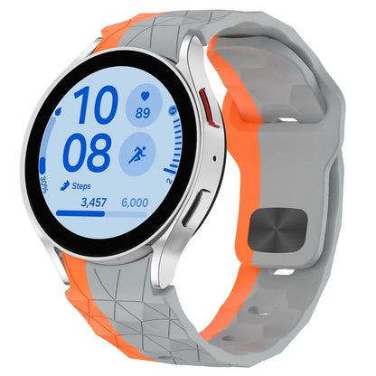 For Samsung Galaxy Watch FE / 7 / 6 / 5 / 4 Watch Band Football Pattern Replacement Silicone Strap