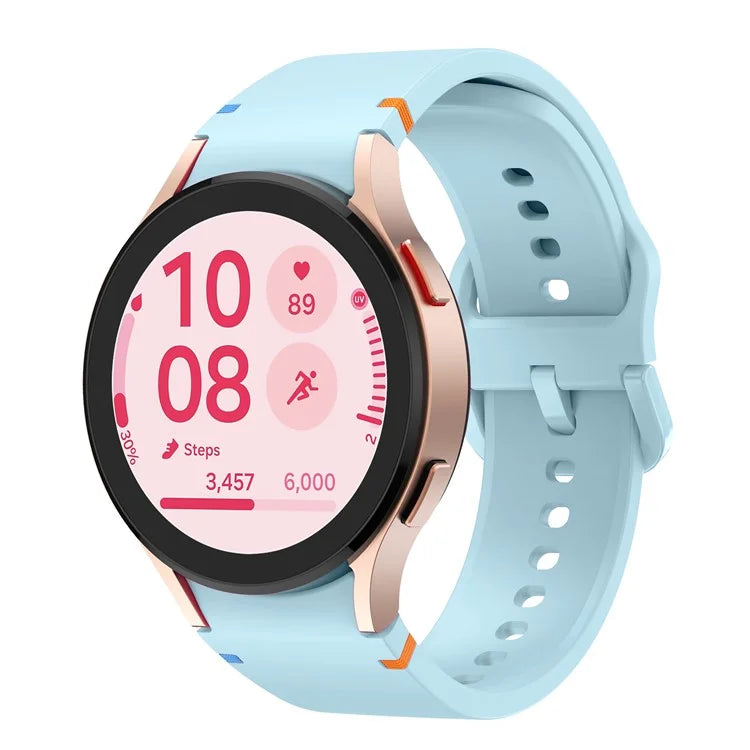 For Samsung Galaxy Watch FE / 7 / 6 / 5 / 4 Stitching Line Decor Watch Band Replacement Silicone Strap