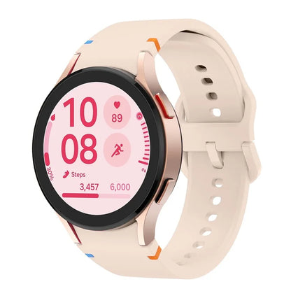 For Samsung Galaxy Watch FE / 7 / 6 / 5 / 4 Stitching Line Decor Watch Band Replacement Silicone Strap