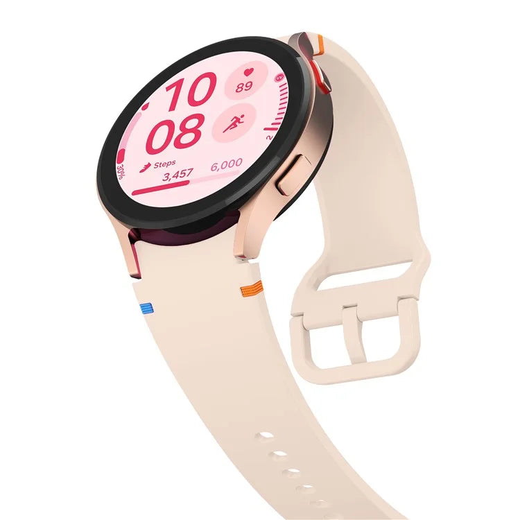 For Samsung Galaxy Watch FE / 7 / 6 / 5 / 4 Stitching Line Decor Watch Band Replacement Silicone Strap